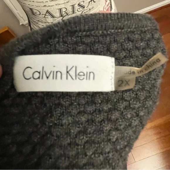 Calvin Klein Black and Gray Long Sleeve Dress - Picture 4 of 6